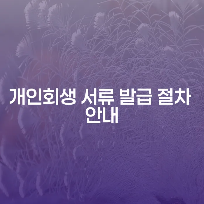 개인회생 서류 발급 절차 안내를 알아보세요!
