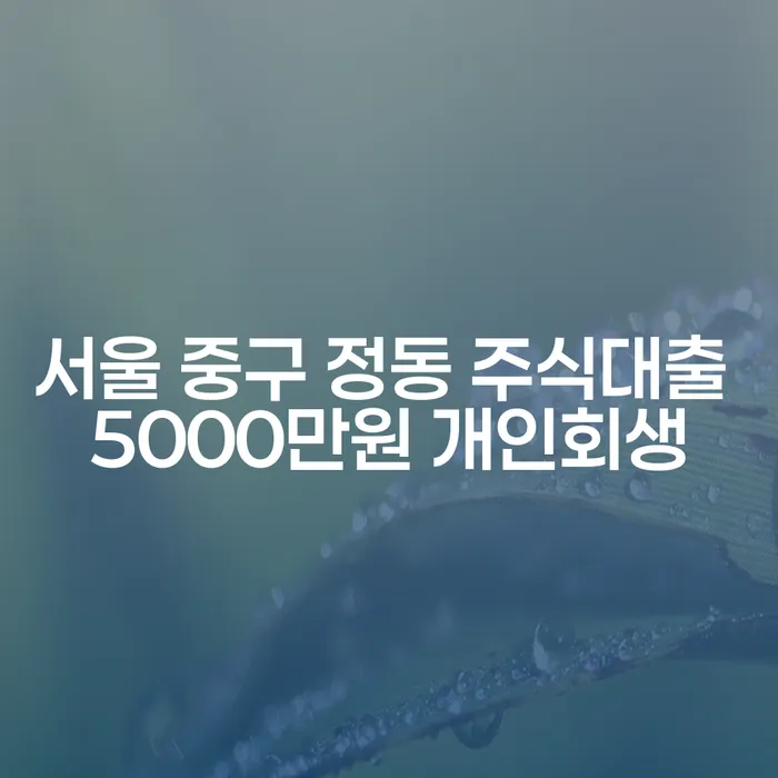 서울 중구 정동에서 주식대출 5000만원: 개인회생으로 해결할 수 있을까요?