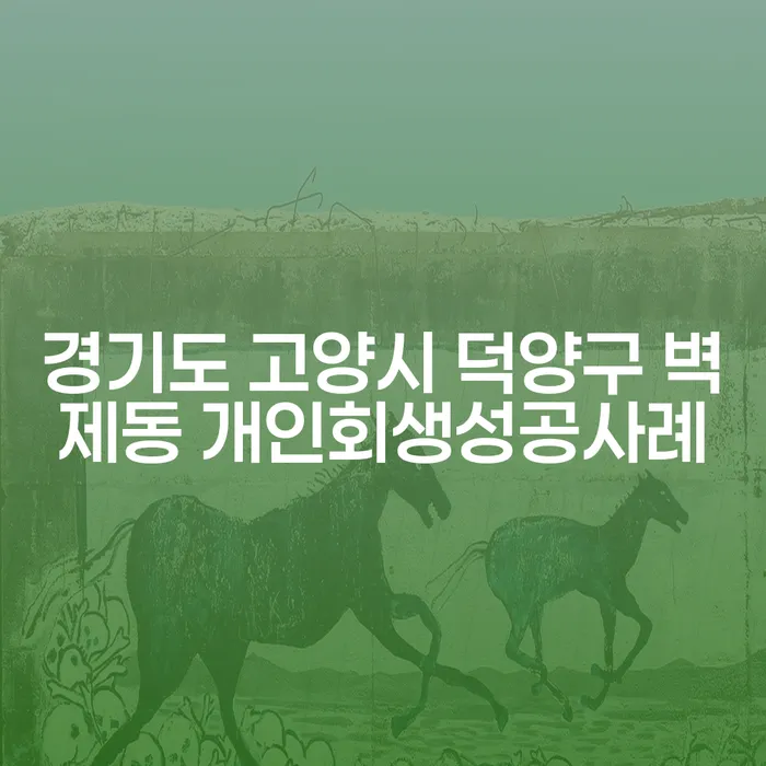 경기도 고양시 덕양구 벽제동 개인회생 성공 사례를 알아보세요!